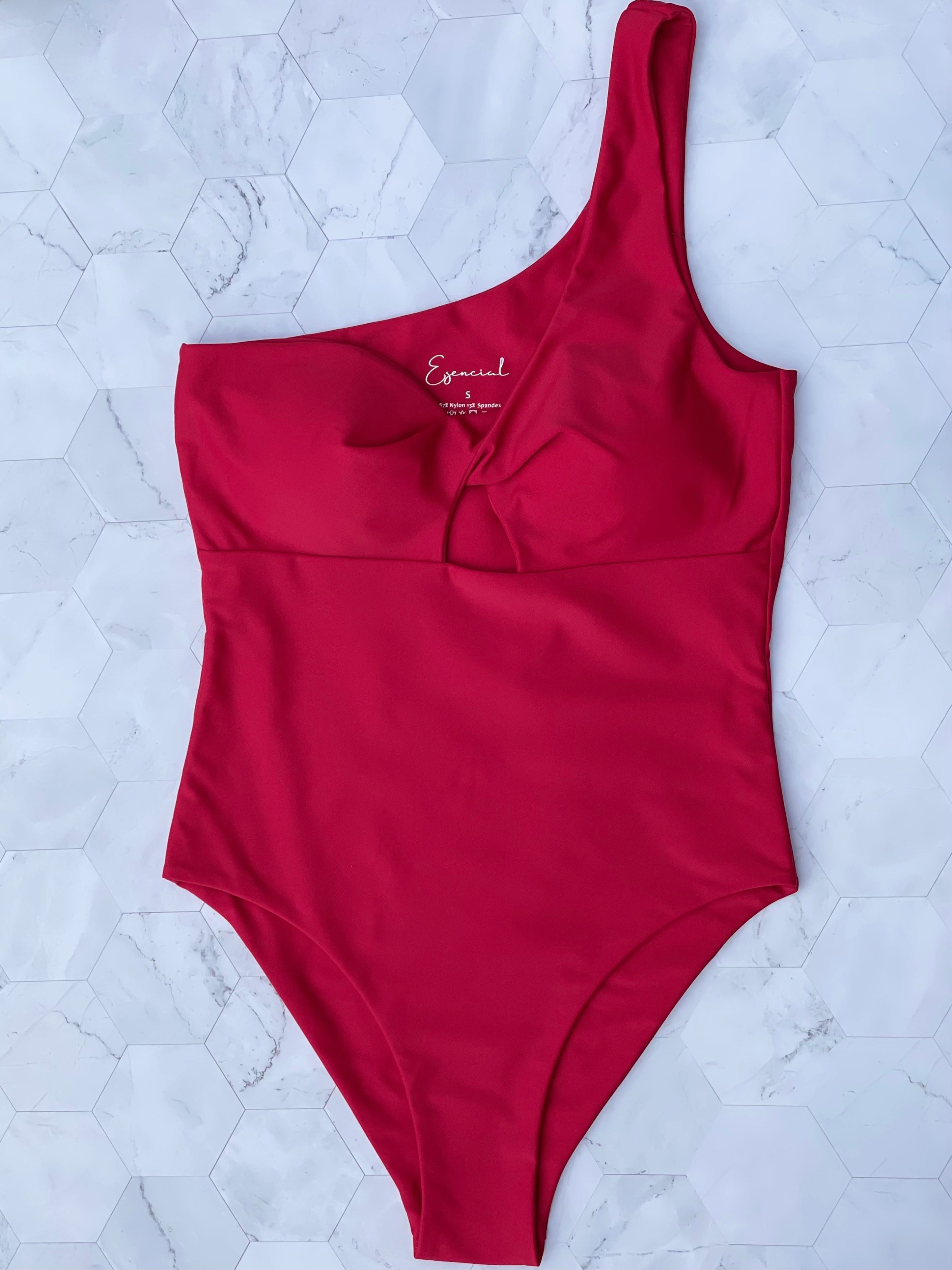 Red bathers one on sale piece